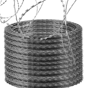 image:imageVEVOR Razor Wires 246 ft Razor Barbed Wire 5 Rolls Razor Wire Fencing Razor Fence Razor Ribbon Barbed Wire Galvanized Razor Wire Fence Rolls Razor for Garden500FT