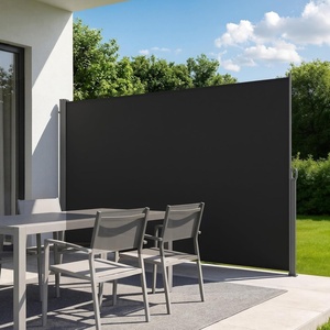 image:imageVEVOR Retractable Side Awning 73 x 165 Patio Retractable Side Screen with 180 gm Polyester Fabric Waterproof Sunshade Outdoor Privacy Screen Room Divider for Garden Balcony Pools Deck GrayBlack