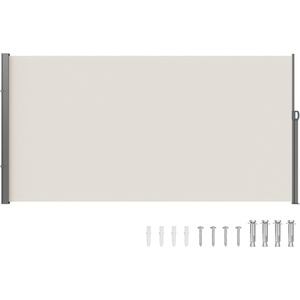 image:imageVEVOR Retractable Side Awning 73 x 165 Patio Retractable Side Screen with 180 gm Polyester Fabric Waterproof Sunshade Outdoor Privacy Screen Room Divider for Garden Balcony Pools Deck GrayBeige