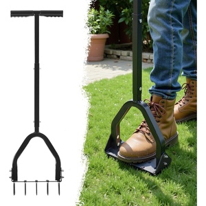 image:imageVEVOR Rolling Lawn Aerator 15 in Manual Push Aerator Roller with 42 Spikes amp 60 in Long Handle Fillable Drum for Added Weight HeavyDuty Lawn Soil Penetrator for Garden Yard Compacted SoilsStepOn