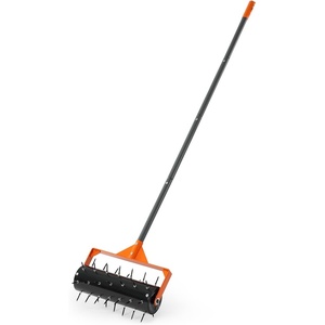 image:imageVEVOR Rolling Lawn Aerator 15 in Manual Push Aerator Roller with 42 Spikes amp 60 in Long Handle Fillable Drum for Added Weight HeavyDuty Lawn Soil Penetrator for Garden Yard Compacted SoilsRolling