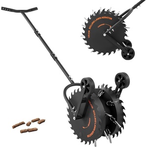 image:imageVEVOR Rolling Lawn Core Aerator 166 in Coring Aerator Roller with AntiClog Tines Heavy Duty amp RustResistant Yard Grass Pulling Plugs Manual Aeration Tool for Compacted Garden Soil Loosening