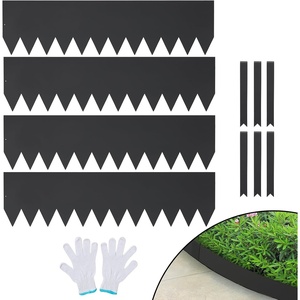 image:imageVEVOR Steel Landscape Edging 6 Packs 40 x 8 in RustResistant Metal Landscape Edging Bendable Garden Edging Border Heavy Duty Lawn Edging EasytoInstall Flower Bed Yard Pathway Divider Black40 L x 12 H 4 Pack