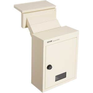 image:imageVEVOR Through The Wall Drop Box Deposit Safe 125x63x169 Rainproof Heavy Duty Steel Mailbox with Combination Lock for Wall Thickness 2879 Home Office Locking Wall Mount Mail Drop Box BlackBeige