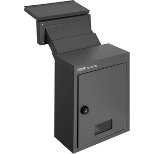 image:imageVEVOR Through The Wall Drop Box Deposit Safe 125x63x169 Rainproof Heavy Duty Steel Mailbox with Combination Lock for Wall Thickness 2879 Home Office Locking Wall Mount Mail Drop Box BlackBlack