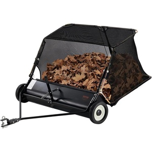 image:imageVEVOR Tow Behind Lawn Sweeper 48 in Pull Behind Yard Sweeper 26 cu ft Hopper Bag Capacity Leaf amp Grass Collector with Dumping Rope Adjustable Sweeping Height Garden Sweepers for Lawn Farm52 Inch
