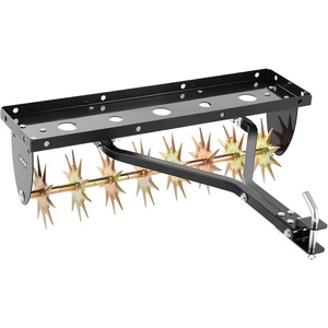 image:imageVEVOR Tow Behind Plug Aerator 32 in Lawn Spike Aerator with Universal Hitch Heavy Duty amp RustResistant Pull Behind Spike Aerator Tool with Folded Edge Tray for Farmland amp Garden TractorsSpike Aerator 32in