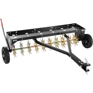 image:imageVEVOR Tow Behind Plug Aerator 32 in Lawn Spike Aerator with Universal Hitch Heavy Duty amp RustResistant Pull Behind Spike Aerator Tool with Folded Edge Tray for Farmland amp Garden TractorsSpike Aerator 40in