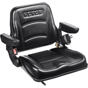 image:imageVEVOR Universal Tracor Seat Lawn Mower Seat with Micro Switch and Drainage Holes 63118 inch Extended Slot Tractor Seat for Tractor Loader Excavator2023New with ArmrestBelt