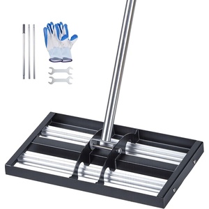 image:imageVEVOR Updated Lawn Leveling Rake with Roller 17 x 10 Stainless Steel Lawn Leveler with 634 Adjustable Handle Heavy Duty Yard Leveling Rake Effort Saving Lawn Leveling Tool for Yard Golf Court