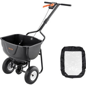 image:imageVEVOR Walk Behind Spreader 60LBS Capacity Push Spreader with Hopper Grate 098 ft Spreading Width 8 in All Terrain Pneumatic Tires Garden amp Lawn Broadcast Spreaders for Seed Fertilizer