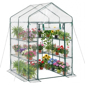image:imageVEVOR Walkin Greenhouse 54 x 811 x 772 Greenhouse for Outdoors with Windows PE Cover 2 Tiers 14 Shelves RollUp Zipper Door Walk in Green House Portable Plant Garden Hot House for BackyardClear