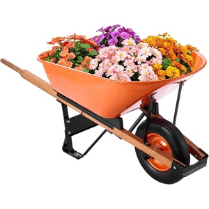 image:imageVEVOR Wheelbarrow Cart 6 Cu Ft Load amp 330 lbs Capacity One Wheel Garden Dump Cart Wheel Barrow with Metal Handle amp 16 Wide Track Wheels Easy Loading Utility Yard Cart amp Wagons for Lawn Farm6 Cu Ft Load  330 lbs