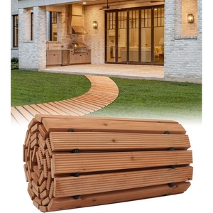 image:imageVEVOR Wooden Garden Pathway Roll Out Cedar Outdoor Walkway 8 ft x 17 in NonSlip Curved Garden Walkway Beach Wood Road FloorDecorative Lawn Paver for Backyard Boardwalk Wedding Party8ft17in
