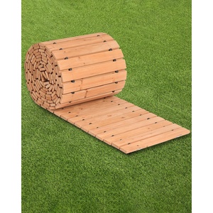 image:imageVEVOR Wooden Garden Pathway Roll Out Cedar Outdoor Walkway 8 ft x 17 in NonSlip Curved Garden Walkway Beach Wood Road FloorDecorative Lawn Paver for Backyard Boardwalk Wedding Party16ft17in