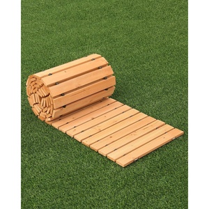 image:imageVEVOR Wooden Garden Pathway Roll Out Cedar Outdoor Walkway 8 ft x 17 in NonSlip Curved Garden Walkway Beach Wood Road FloorDecorative Lawn Paver for Backyard Boardwalk Wedding Party12ft17in