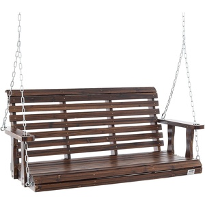 image:imageVEVOR Wooden Porch Swing 4 ft Patio Bench Swing for Courtyard amp Garden Upgraded 880 lbs Strong Load Capacity Heavy Duty Swing Chair Bench with Hanging Chains for Outdoors WhiteBrown