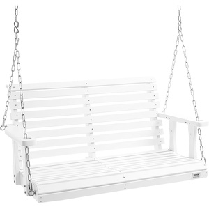 image:imageVEVOR Wooden Porch Swing 4 ft Patio Bench Swing for Courtyard amp Garden Upgraded 880 lbs Strong Load Capacity Heavy Duty Swing Chair Bench with Hanging Chains for Outdoors WhiteWhite