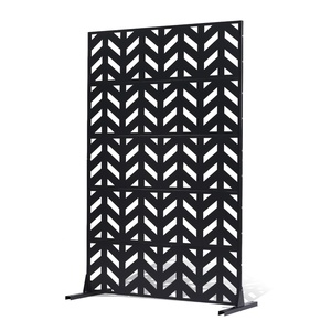 image:imageVEVOR Wooden Privacy Screen36 W x 73 H Outdoor Privacy Screen Freestanding Wood Privacy Panel with StandOutdoor Divider for Balcony Patio Lawn GardenBlack Up