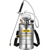 image:imageHappybuy 3 Gallon Stainless Steel Sprayer 20 Wand amp 3FT Reinforced Hose Hand Pump Sprayer with Pressure Gauge Safety Valve amp Adjustable Nozzle Weed Sprayers for Lawn Gardening amp Sanitizing15 Gallon