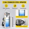 image:imageHappybuy 3 Gallon Stainless Steel Sprayer 20 Wand amp 3FT Reinforced Hose Hand Pump Sprayer with Pressure Gauge Safety Valve amp Adjustable Nozzle Weed Sprayers for Lawn Gardening amp Sanitizing2 Gallon