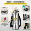 image:imageHappybuy 3 Gallon Stainless Steel Sprayer 20 Wand amp 3FT Reinforced Hose Hand Pump Sprayer with Pressure Gauge Safety Valve amp Adjustable Nozzle Weed Sprayers for Lawn Gardening amp Sanitizing3 Gallon