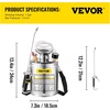 image:imageHappybuy 3 Gallon Stainless Steel Sprayer 20 Wand amp 3FT Reinforced Hose Hand Pump Sprayer with Pressure Gauge Safety Valve amp Adjustable Nozzle Weed Sprayers for Lawn Gardening amp Sanitizing1 Gallon