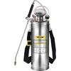image:imageHappybuy 3 Gallon Stainless Steel Sprayer 20 Wand amp 3FT Reinforced Hose Hand Pump Sprayer with Pressure Gauge Safety Valve amp Adjustable Nozzle Weed Sprayers for Lawn Gardening amp Sanitizing3 Gallon