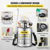 image:imageHappybuy 3 Gallon Stainless Steel Sprayer 20 Wand amp 3FT Reinforced Hose Hand Pump Sprayer with Pressure Gauge Safety Valve amp Adjustable Nozzle Weed Sprayers for Lawn Gardening amp Sanitizing1 Gallon