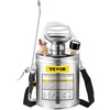 image:imageHappybuy 3 Gallon Stainless Steel Sprayer 20 Wand amp 3FT Reinforced Hose Hand Pump Sprayer with Pressure Gauge Safety Valve amp Adjustable Nozzle Weed Sprayers for Lawn Gardening amp Sanitizing1 Gallon