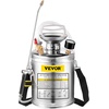 image:imageHappybuy 3 Gallon Stainless Steel Sprayer 20 Wand amp 3FT Reinforced Hose Hand Pump Sprayer with Pressure Gauge Safety Valve amp Adjustable Nozzle Weed Sprayers for Lawn Gardening amp Sanitizing1 Gallon