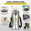image:imageHappybuy 3 Gallon Stainless Steel Sprayer 20 Wand amp 3FT Reinforced Hose Hand Pump Sprayer with Pressure Gauge Safety Valve amp Adjustable Nozzle Weed Sprayers for Lawn Gardening amp Sanitizing2 Gallon