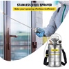 image:imageHappybuy 3 Gallon Stainless Steel Sprayer 20 Wand amp 3FT Reinforced Hose Hand Pump Sprayer with Pressure Gauge Safety Valve amp Adjustable Nozzle Weed Sprayers for Lawn Gardening amp Sanitizing15 Gallon