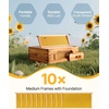 image:imageVEVOR 10 Frame Bee Hive Beeswax Coated Fir Wood Bee Hives Starter Kit Bee Boxes Langstroth Beehive Kit Transparent Acrylic Windows with Foundations for Beginners Pro BeekeepersMedium Super Box