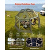 image:imageVEVOR 12  12ft 6 Sided Popup Canopy Shelter Tent with Mesh Windows Portable Carry Bag Stakes Large Shade Tents for Outdoor Camping Lawn and Backyard BrownBeigeArmy Green