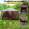 image:imageVEVOR 12  12ft 6 Sided Popup Canopy Shelter Tent with Mesh Windows Portable Carry Bag Stakes Large Shade Tents for Outdoor Camping Lawn and Backyard BrownBeigeBrown