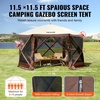 image:imageVEVOR 12  12ft 6 Sided Popup Canopy Shelter Tent with Mesh Windows Portable Carry Bag Stakes Large Shade Tents for Outdoor Camping Lawn and Backyard BrownBeigeBrown