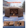 image:imageVEVOR 12  12ft 6 Sided Popup Canopy Shelter Tent with Mesh Windows Portable Carry Bag Stakes Large Shade Tents for Outdoor Camping Lawn and Backyard BrownBeigeBrown