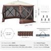 image:imageVEVOR 12  12ft 6 Sided Popup Canopy Shelter Tent with Mesh Windows Portable Carry Bag Stakes Large Shade Tents for Outdoor Camping Lawn and Backyard BrownBeigeBrown
