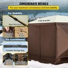image:imageVEVOR 12  12ft 6 Sided Popup Canopy Shelter Tent with Mesh Windows Portable Carry Bag Stakes Large Shade Tents for Outdoor Camping Lawn and Backyard BrownBeigeBrown