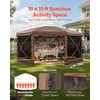 image:imageVEVOR 12  12ft 6 Sided Popup Canopy Shelter Tent with Mesh Windows Portable Carry Bag Stakes Large Shade Tents for Outdoor Camping Lawn and Backyard BrownBeigeBrown