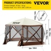 image:imageVEVOR 12  12ft 6 Sided Popup Canopy Shelter Tent with Mesh Windows Portable Carry Bag Stakes Large Shade Tents for Outdoor Camping Lawn and Backyard BrownBeigeBrown