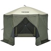 image:imageVEVOR 12  12ft 6 Sided Popup Canopy Shelter Tent with Mesh Windows Portable Carry Bag Stakes Large Shade Tents for Outdoor Camping Lawn and Backyard BrownBeigeArmy Green