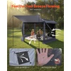 image:imageVEVOR 12  12ft 6 Sided Popup Canopy Shelter Tent with Mesh Windows Portable Carry Bag Stakes Large Shade Tents for Outdoor Camping Lawn and Backyard BrownBeigeGray