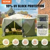 image:imageVEVOR 12  12ft 6 Sided Popup Canopy Shelter Tent with Mesh Windows Portable Carry Bag Stakes Large Shade Tents for Outdoor Camping Lawn and Backyard BrownBeigeArmy Green