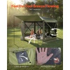 image:imageVEVOR 12  12ft 6 Sided Popup Canopy Shelter Tent with Mesh Windows Portable Carry Bag Stakes Large Shade Tents for Outdoor Camping Lawn and Backyard BrownBeigeArmy Green