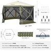 image:imageVEVOR 12  12ft 6 Sided Popup Canopy Shelter Tent with Mesh Windows Portable Carry Bag Stakes Large Shade Tents for Outdoor Camping Lawn and Backyard BrownBeigeArmy Green