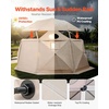 image:imageVEVOR 12  12ft 6 Sided Popup Canopy Shelter Tent with Mesh Windows Portable Carry Bag Stakes Large Shade Tents for Outdoor Camping Lawn and Backyard BrownBeigeBeige