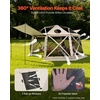 image:imageVEVOR 12  12ft 6 Sided Popup Canopy Shelter Tent with Mesh Windows Portable Carry Bag Stakes Large Shade Tents for Outdoor Camping Lawn and Backyard BrownBeigeBeige