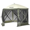 image:imageVEVOR 12  12ft 6 Sided Popup Canopy Shelter Tent with Mesh Windows Portable Carry Bag Stakes Large Shade Tents for Outdoor Camping Lawn and Backyard BrownBeigeArmy Green